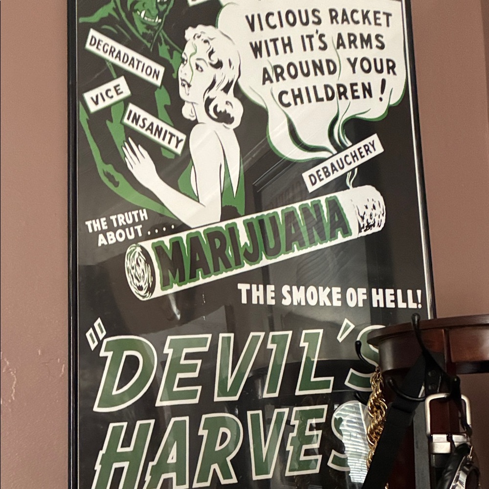 Retro Devil's Harvest Wall Art Poster - Green and Black